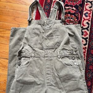 Free People Green Ziggy Overalls